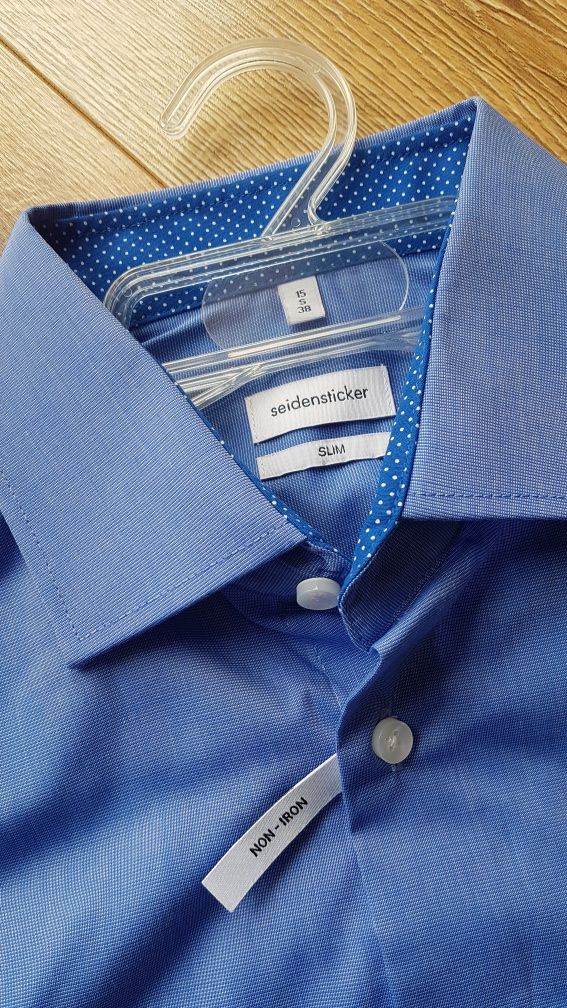 Koszula męska Seidensticker slim fit elegancka garniturowa 100% bawełn