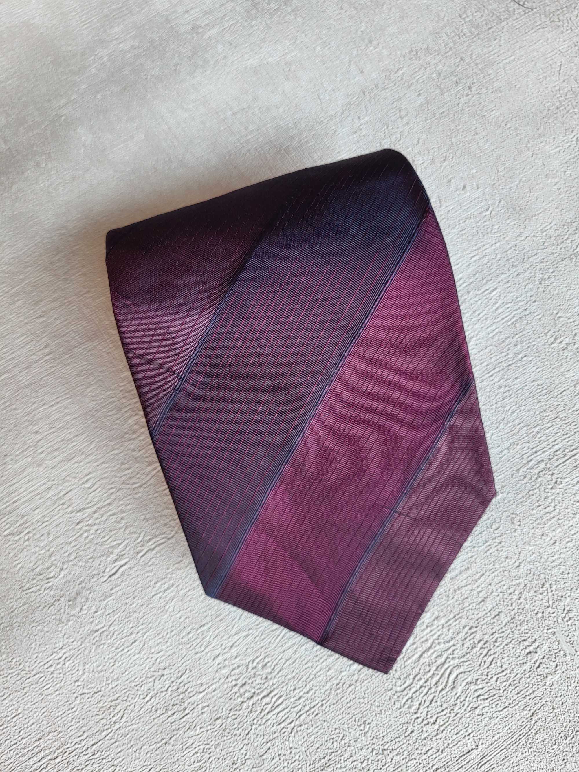 Krawat jedwabny 100% jedwab Hugo Boss fioletowy premium jakość wesele