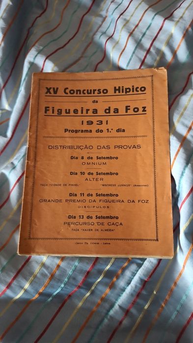 Programas concurso hipico Figueira Foz 1931 hipismo equitação