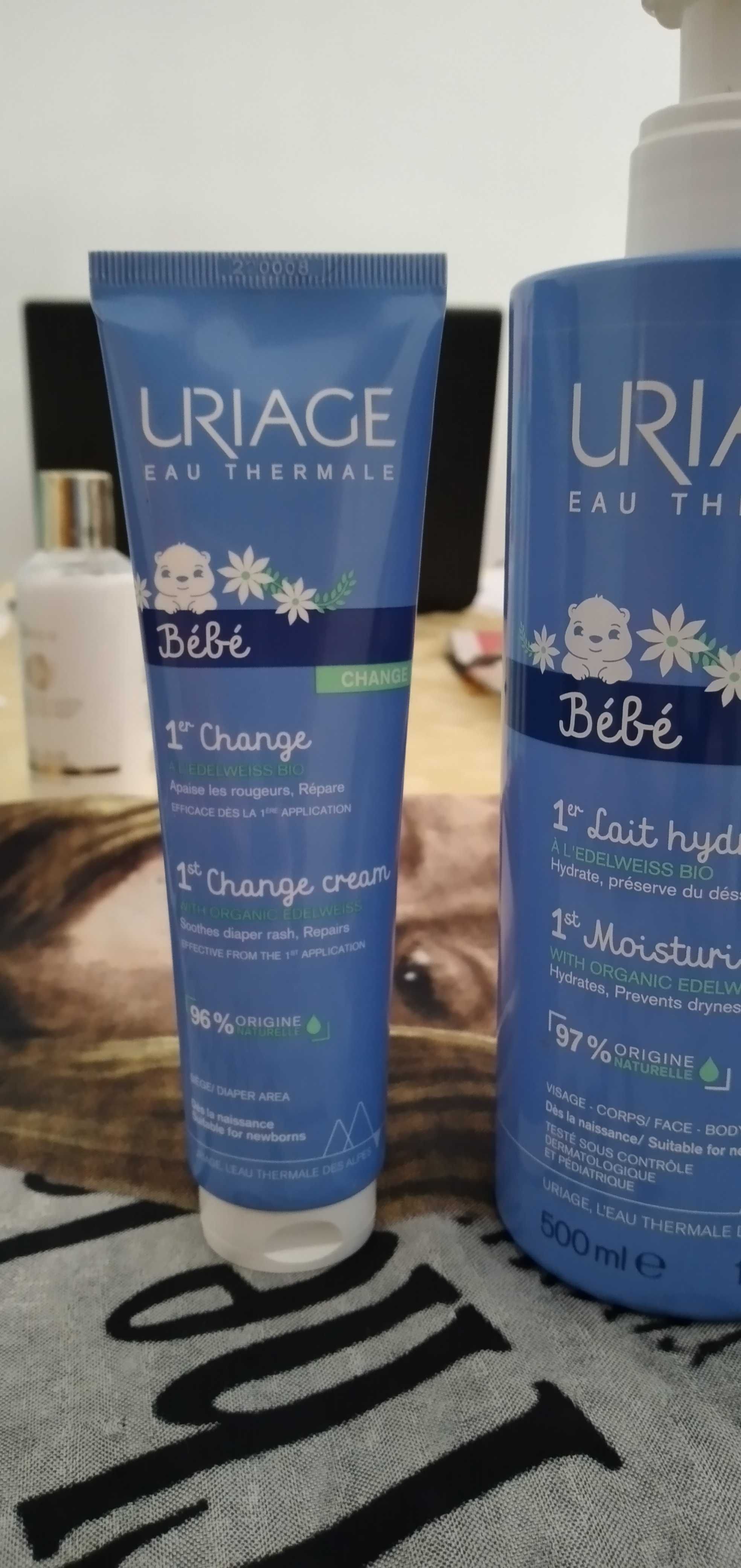 Uriage Bebé, Change Cream, 100 ml + Lait Hydratant, 500 ml