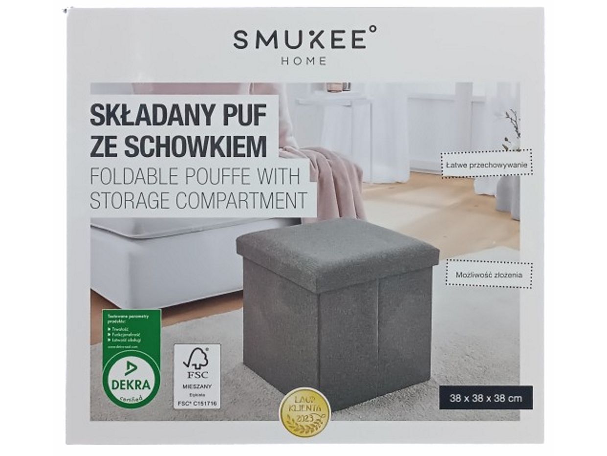 Pojemna składana pufa MDF 38x38x38cm do 100kg