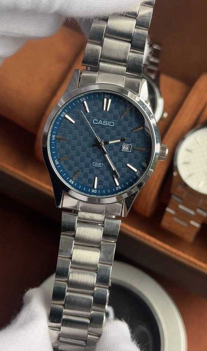Годинник наручний Casio MTP-VD03B Silver/Blue | часы наручные мужские
