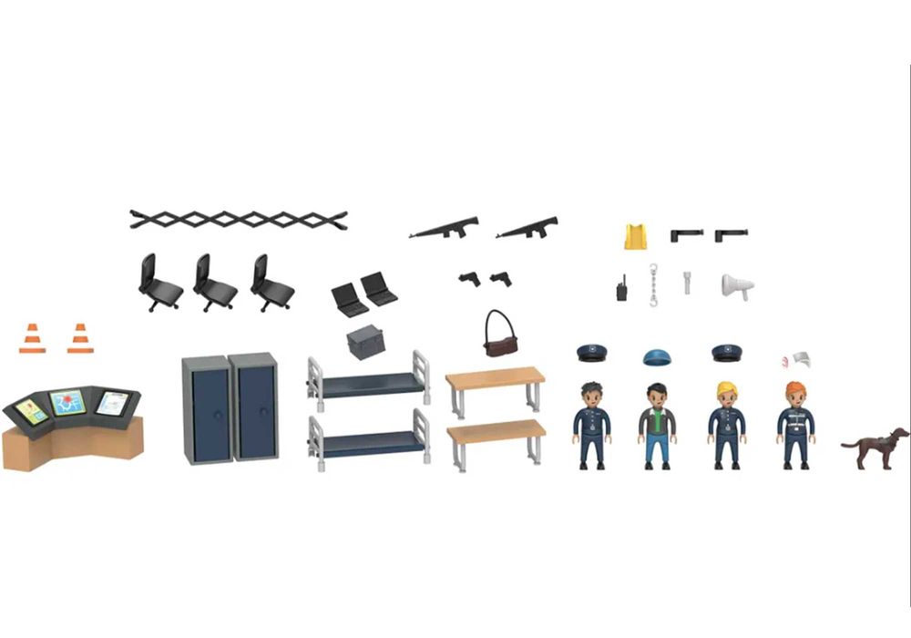 Komisariat policji domek dla dzieci zestaw akcesoria światła LED