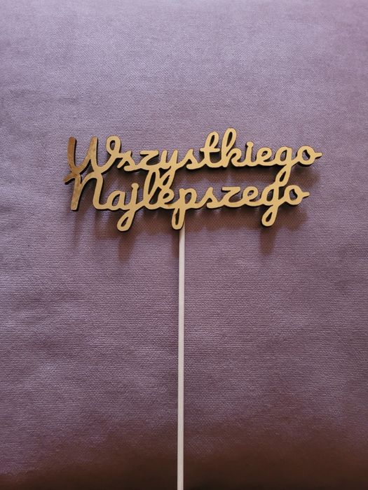 Topper Wszystkiego Najlepszego lub dowolny napis