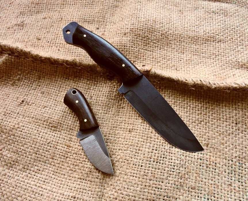 2# Leśny Komplet noży Wenge Bushcraft i Neck Nóż Ręcznie Robiony 50HF
