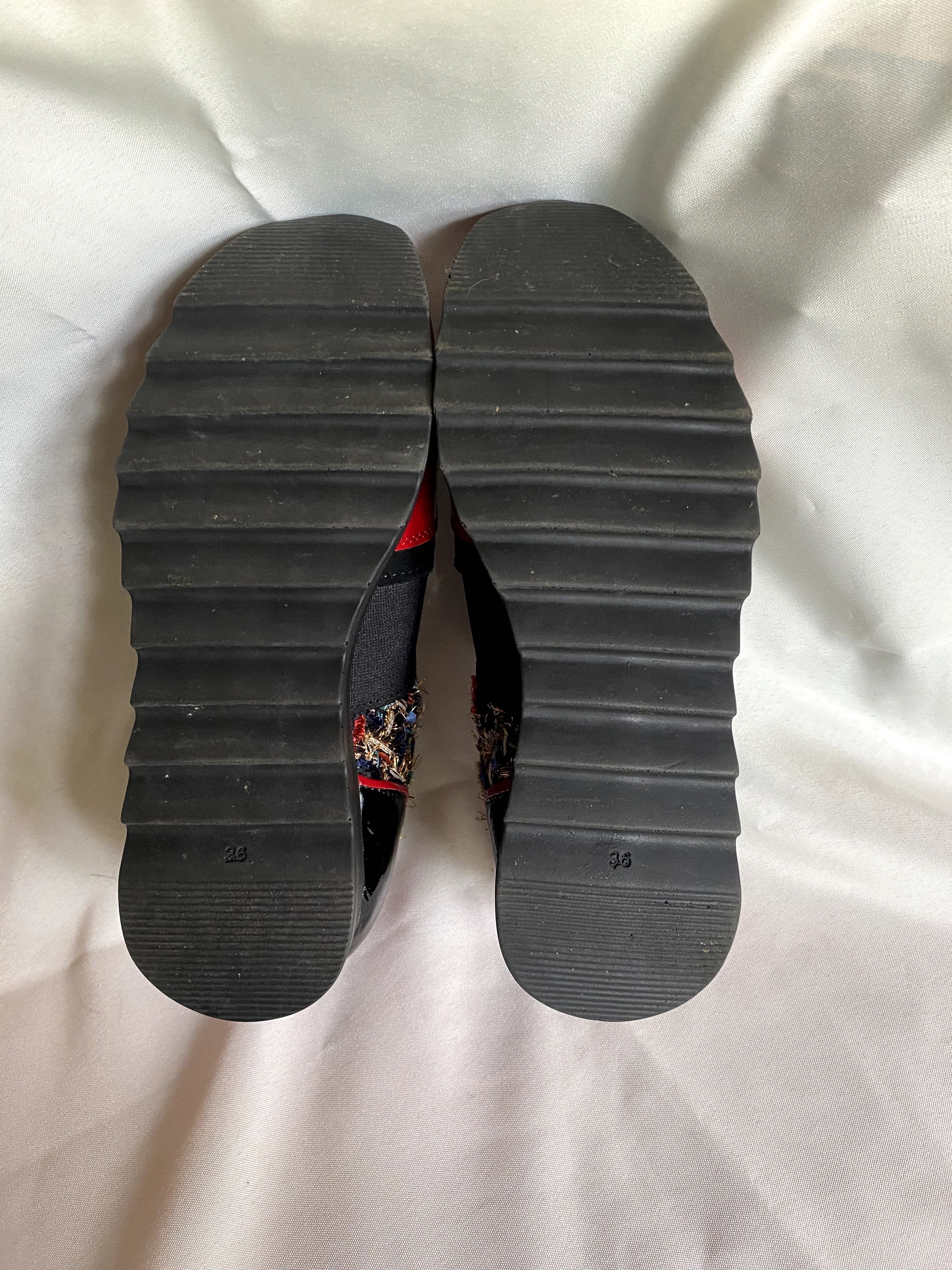 Sapatos de Senhora Dona V vermelho e preto