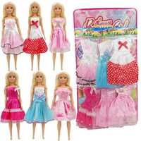 Zestaw 6 sukienek dla lalki typu Barbie 28 cm