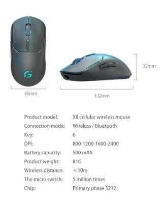 Мишка бездротова, безшумна X9 Game Mousе акумуляторна 2,4G+Bluetooth