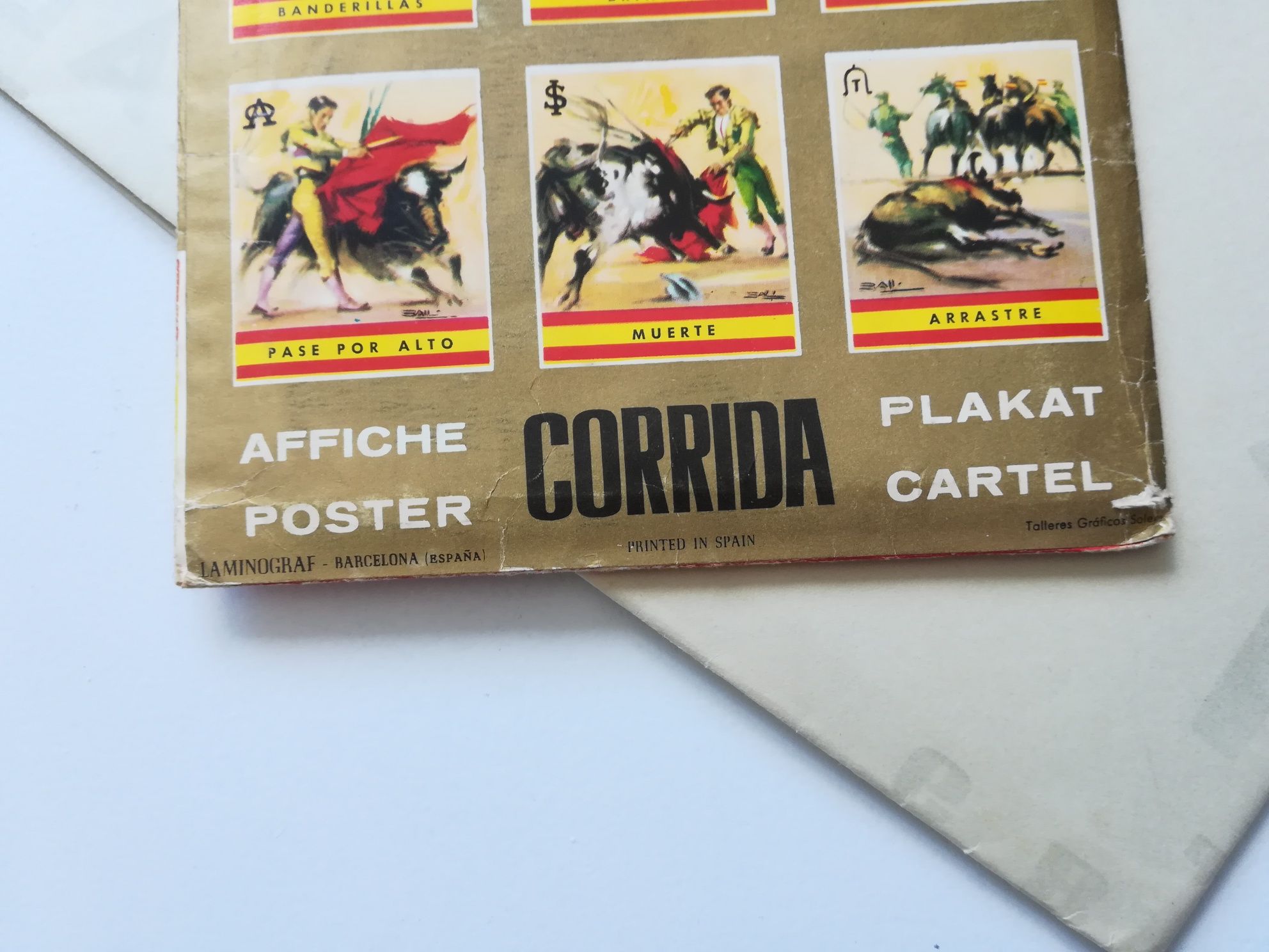 Plakat 1964 Cartel de toros Recuerdo de Espana vintage retro Hiszpania