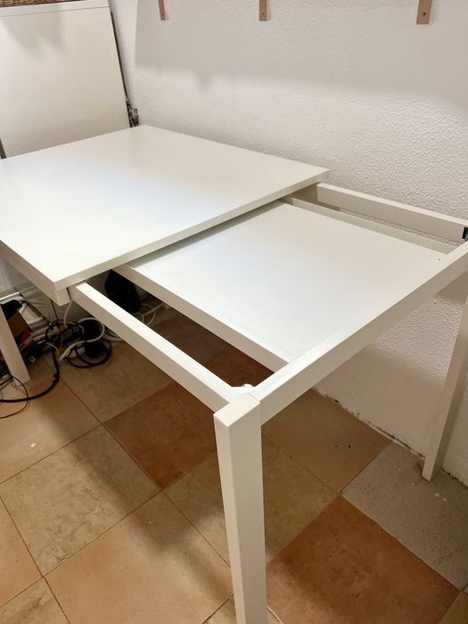 Mesa branca extensivel 120(80)x70 cm