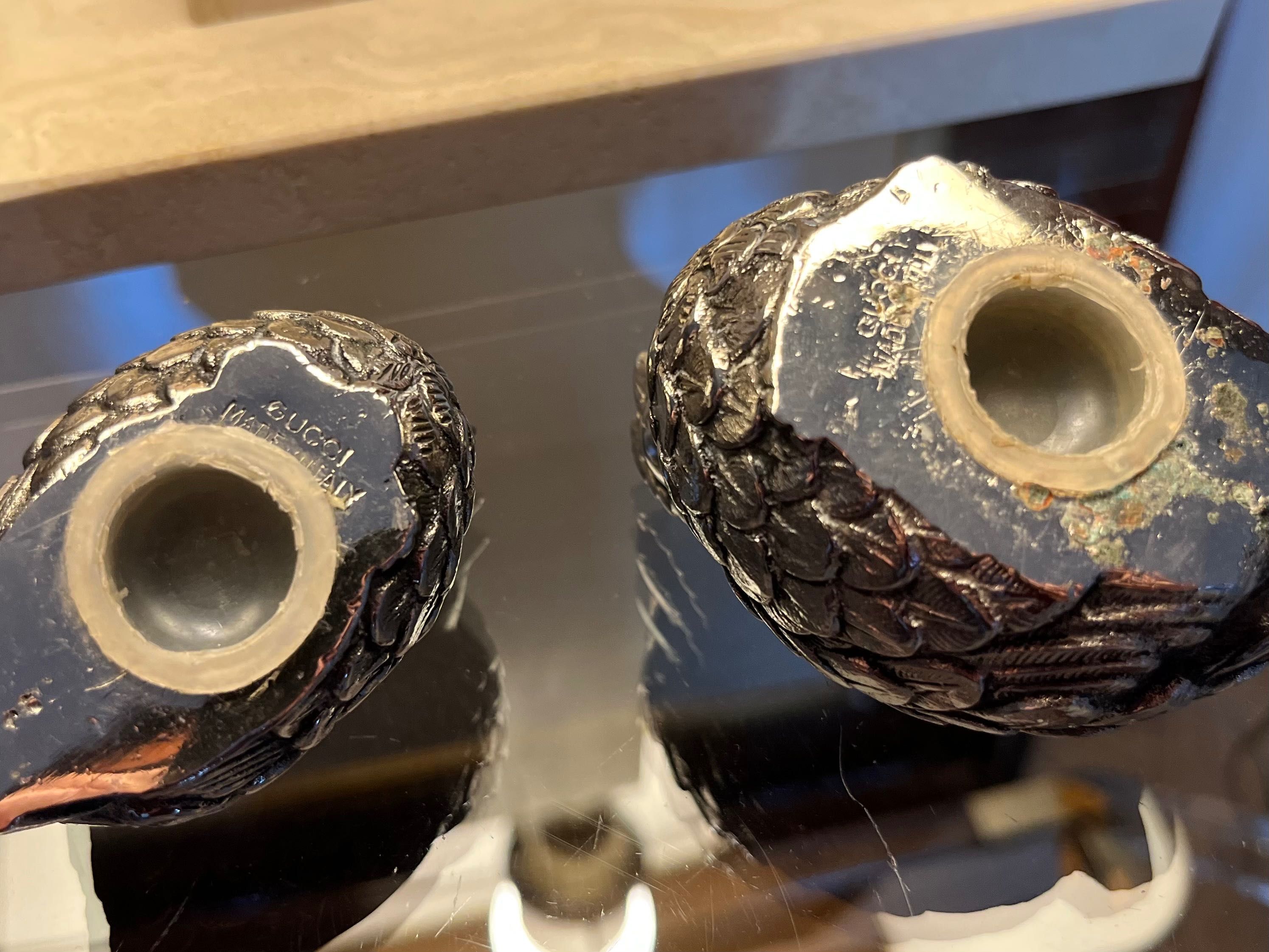 Gucci Vintage Solniczka i pieprzniczka - Przepiórki - Metal - Rzadkość