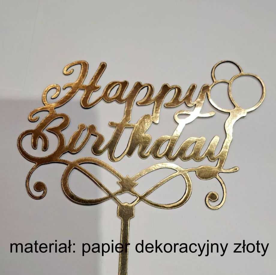 Topper HAPPY BIRTHDAY (tekst ok 9cm x 16cm)