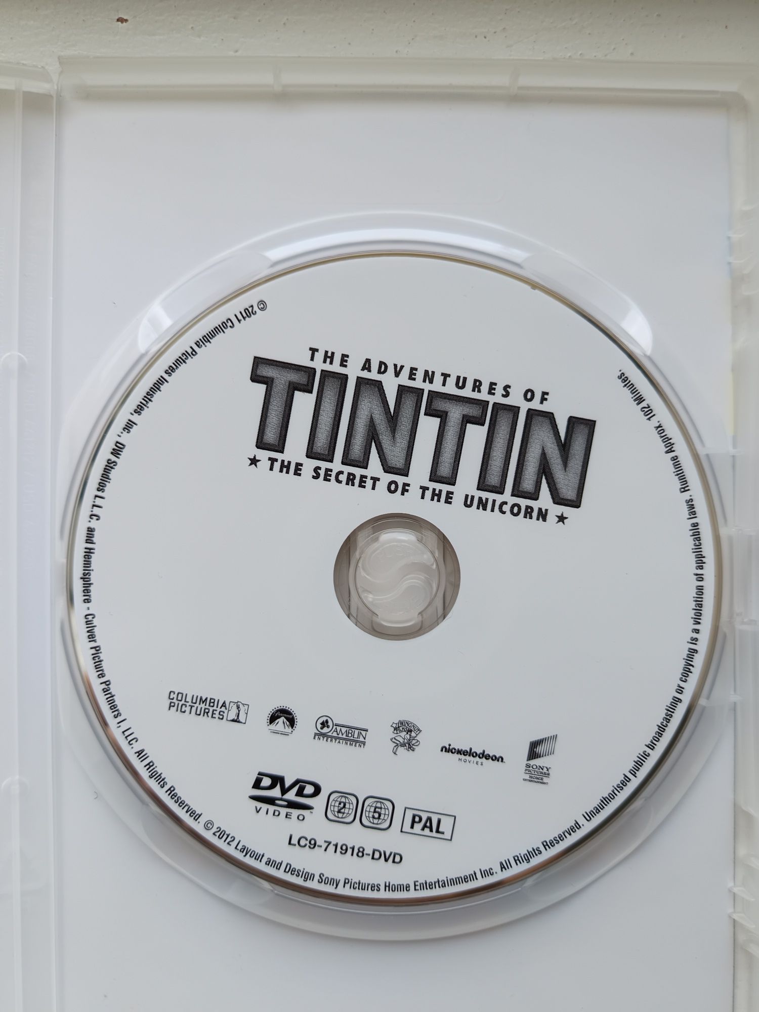 DVD Tintin o segredo de licorne
