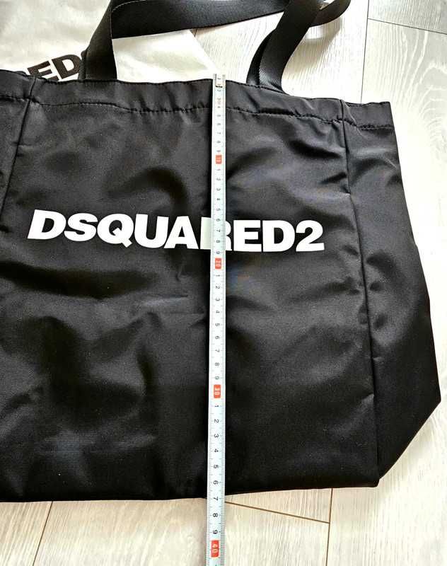 Czarna Torba torebka typu 'shopper' Dsquared2 logo-print BAG na zakupy