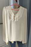 XS S M kremowa koszula vintage retro babydoll falbany żabot cudna