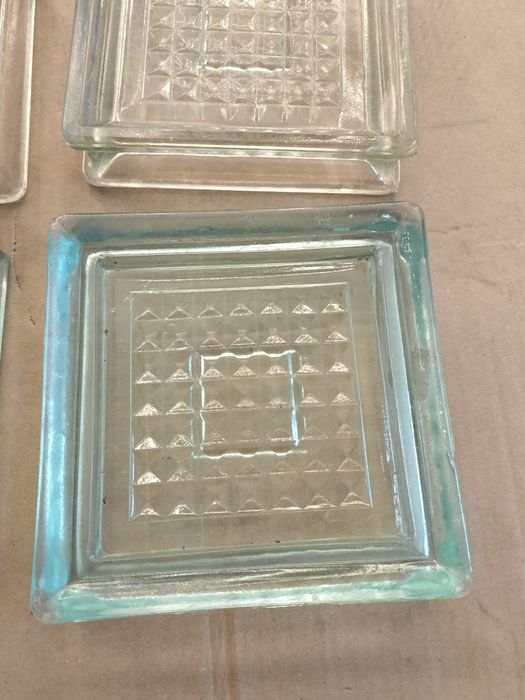 Luksfer szklany  PRL 20 x 20 Popielniczka PRL