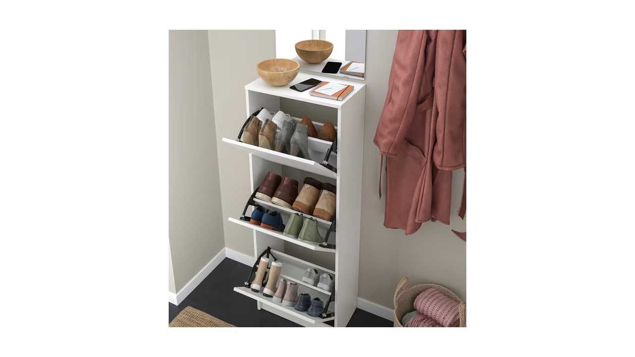Sapateira BISSA IKEA branca, 3 compartimentos