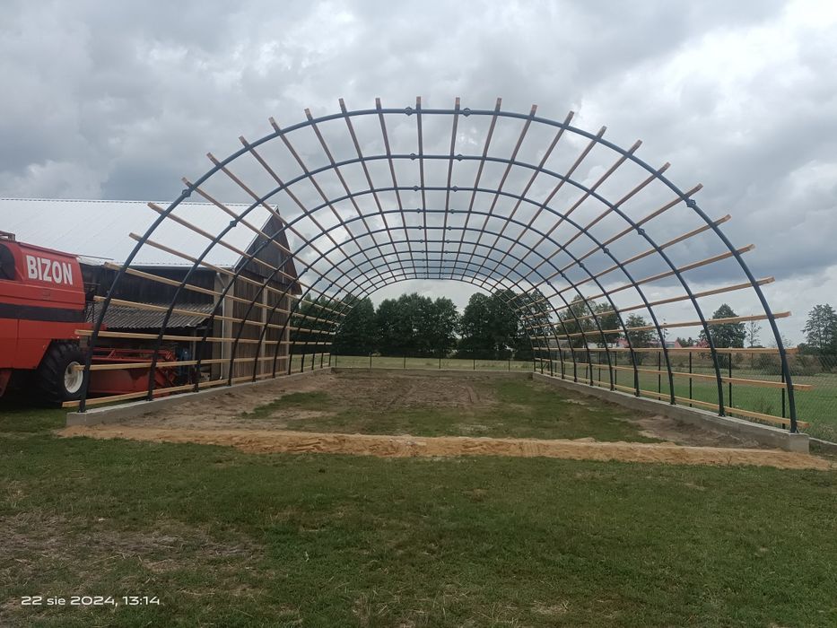 Hala łukowa 12 x 25 wiata, garaż, magazyn, obora, komplet
