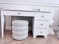 Biurko 120 prawe simple white crystal Meblik