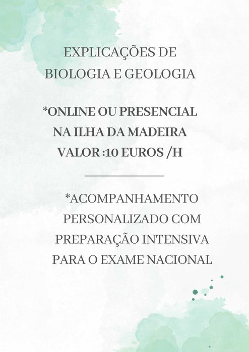Explicações de Biologia e Geologia