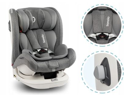 Fotelik samochodowy Lionelo Bastiaan RWF Obracany 360° System ISOFIX