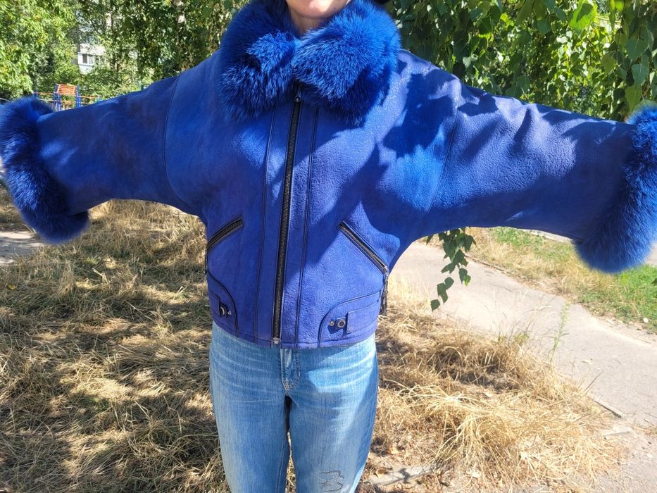 Дублянка, куртка, натуральне хутро песець