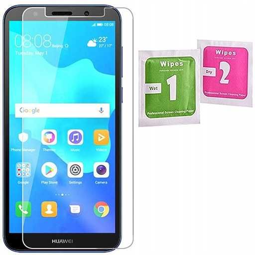 Etui Case Flip Clear View do Huawei Y5 2018 + Szkło