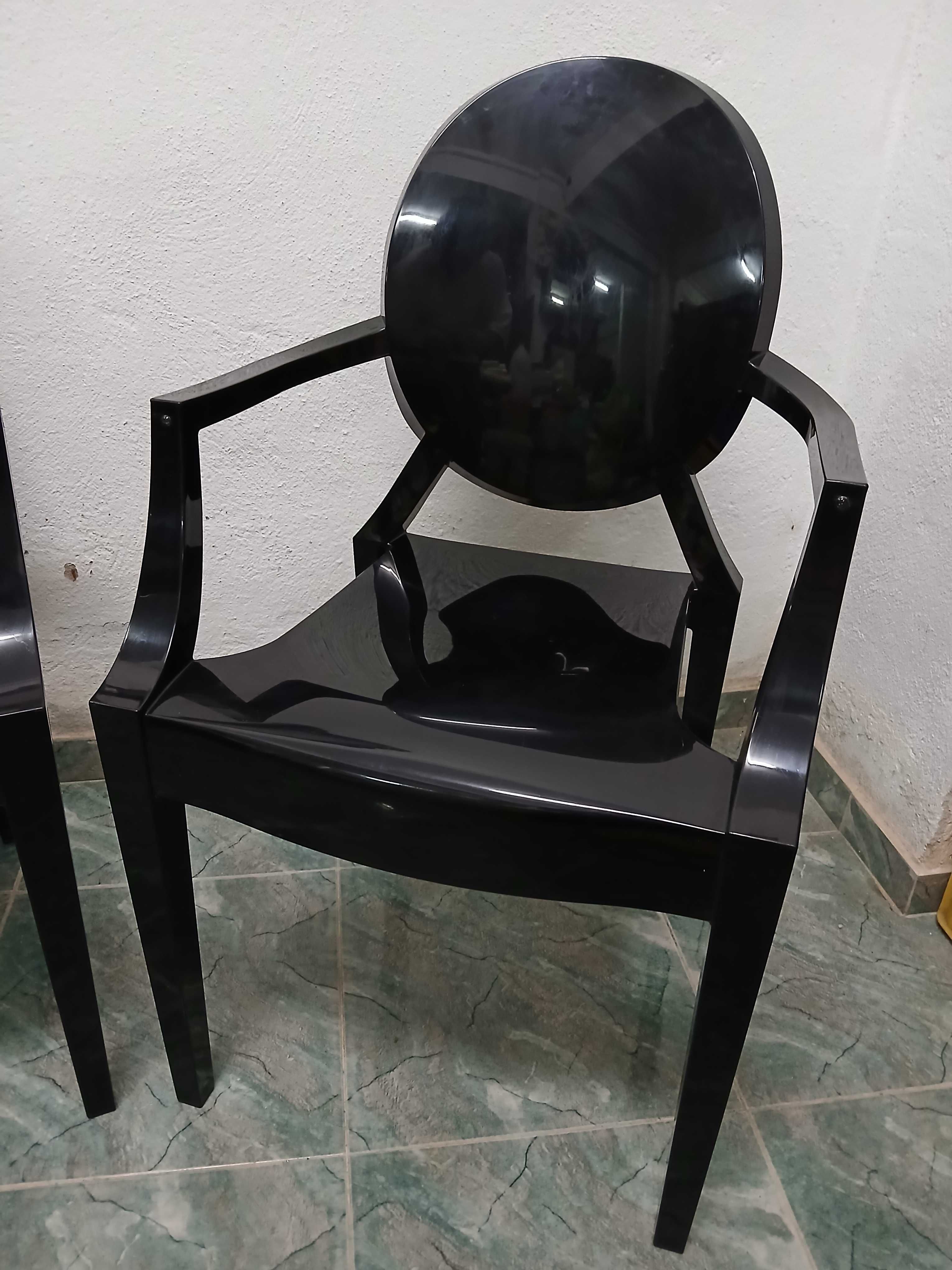 Cadeiras Kartell - Louis Ghost Armchair (Black) Design Philippe Starck