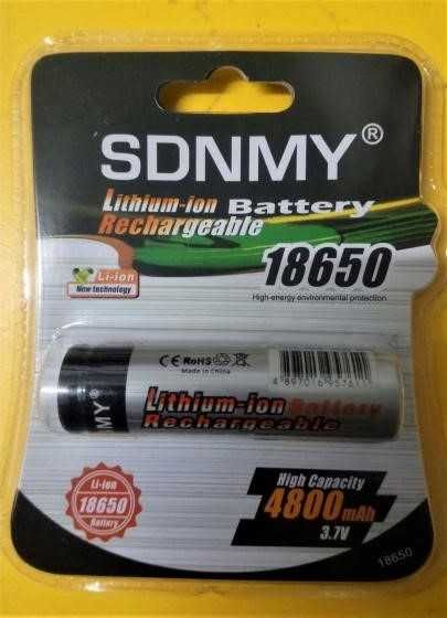 Bateria pilha Li-ion recarregável Sdnmy 18650