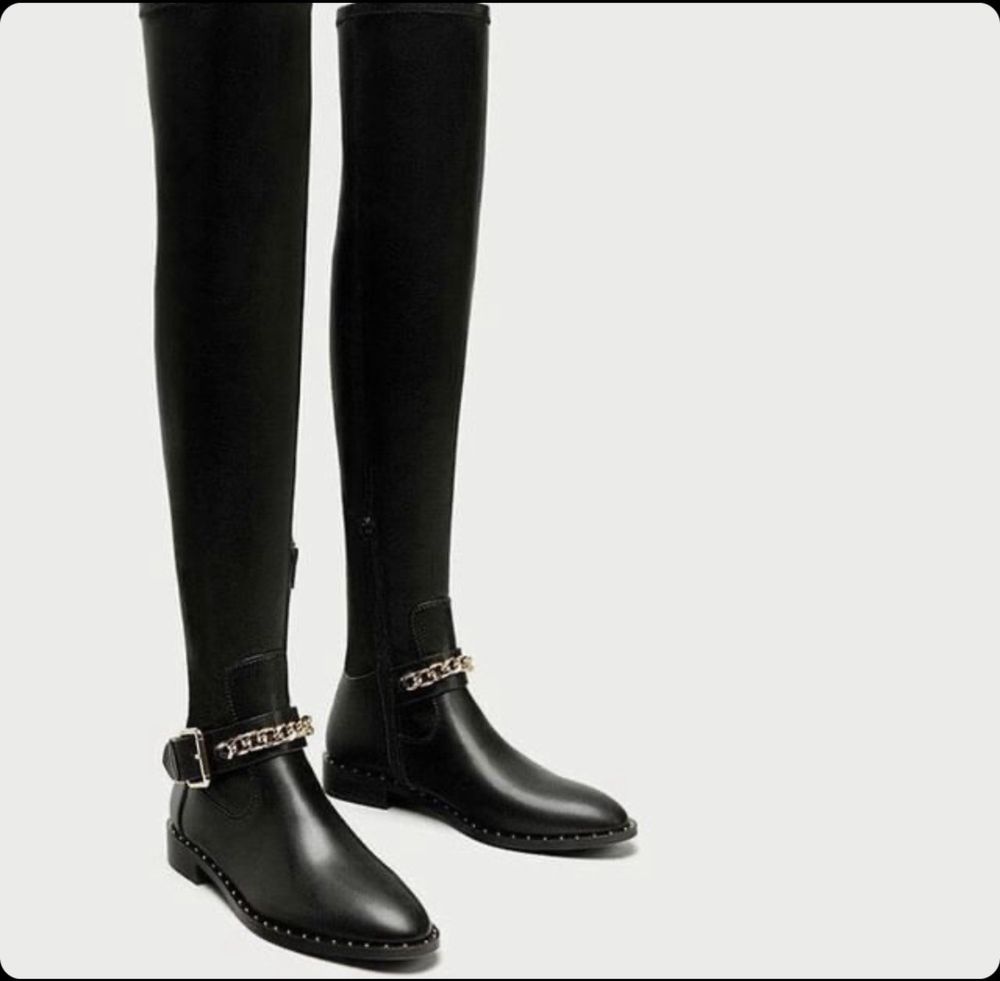 Ботфорти Zara, чоботи, сапоги, чулки