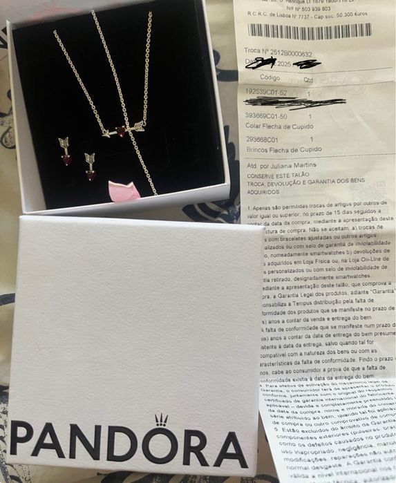 Conjunto pandora com fatura novo