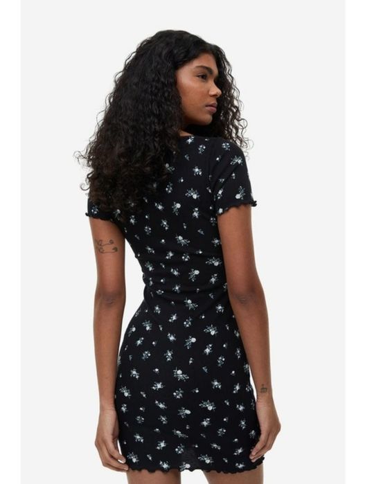 /HM плаття сукня/ коротка рубчик трикотаж розмір XXS-XS пог 30-44