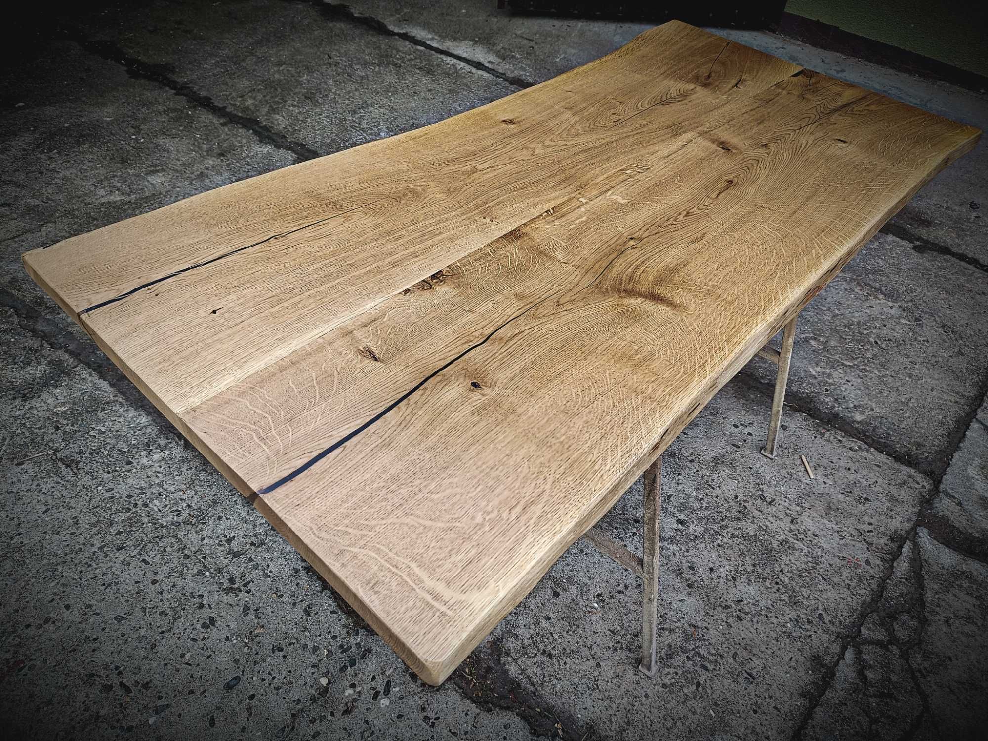 Blat dębowy dekoracyjny 154x71 Live Edge  styl rustykalny