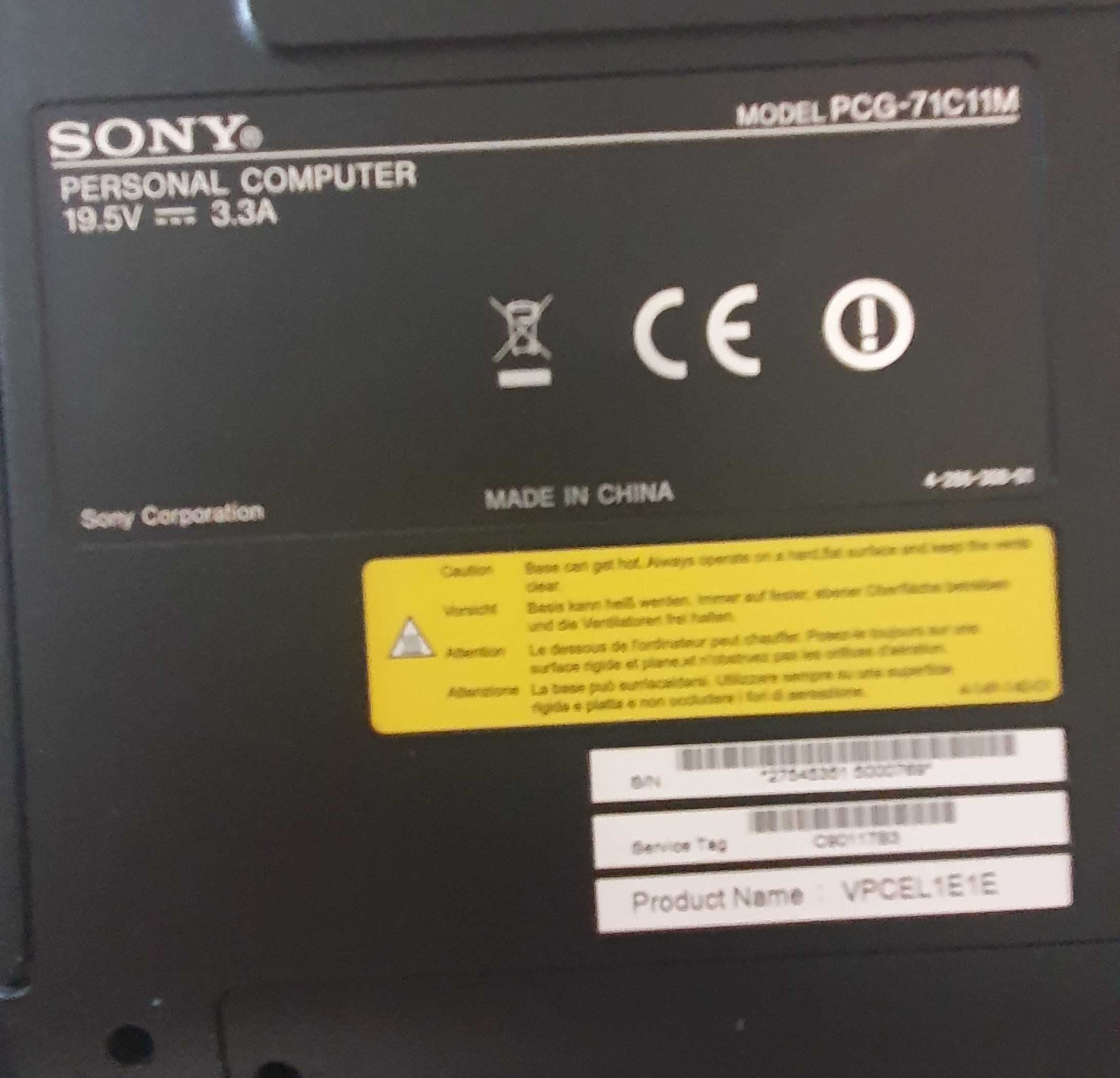 Portatil VAIO sony PCG-71C11M para peças