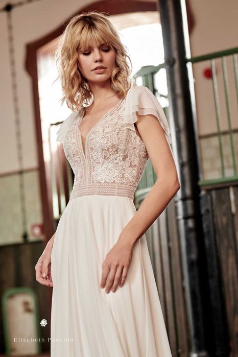 Suknia ślubna delikatna, boho, rozm. 40