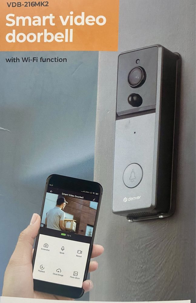 Wideofon dzwonek z kamerą Wi-Fi domofon Denver DVB-216MK2 doorbell