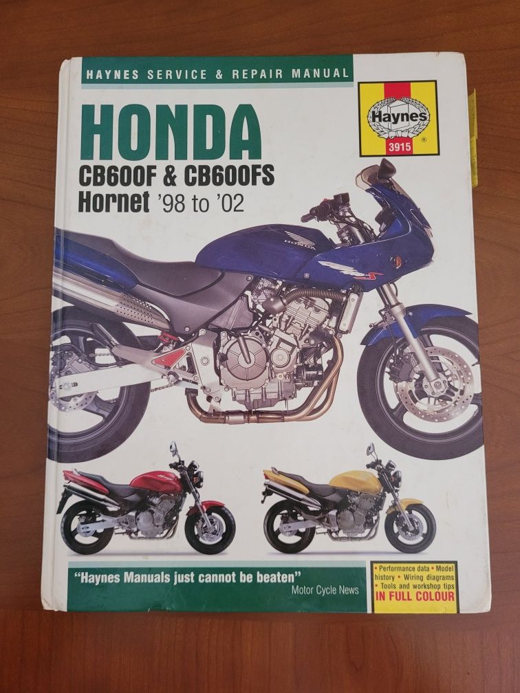 Manual Haynes para Honda Hornet de 98 a 2002