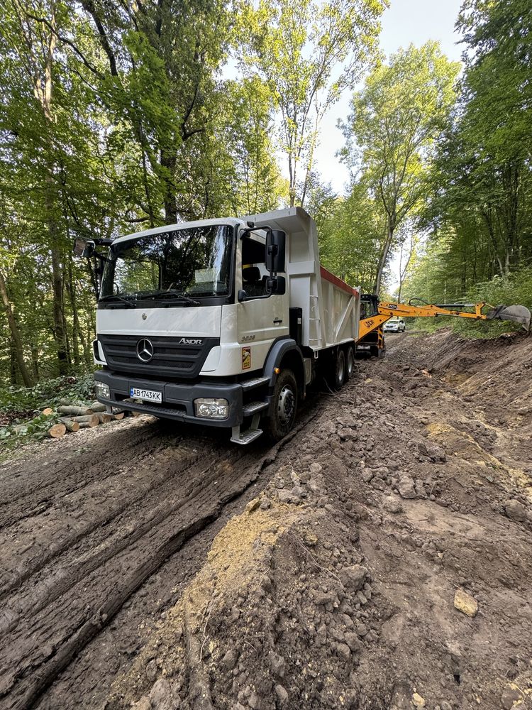 Послуги екскаватора-навантажувача JCB 3CX, самоскид Mercedes Axor 20