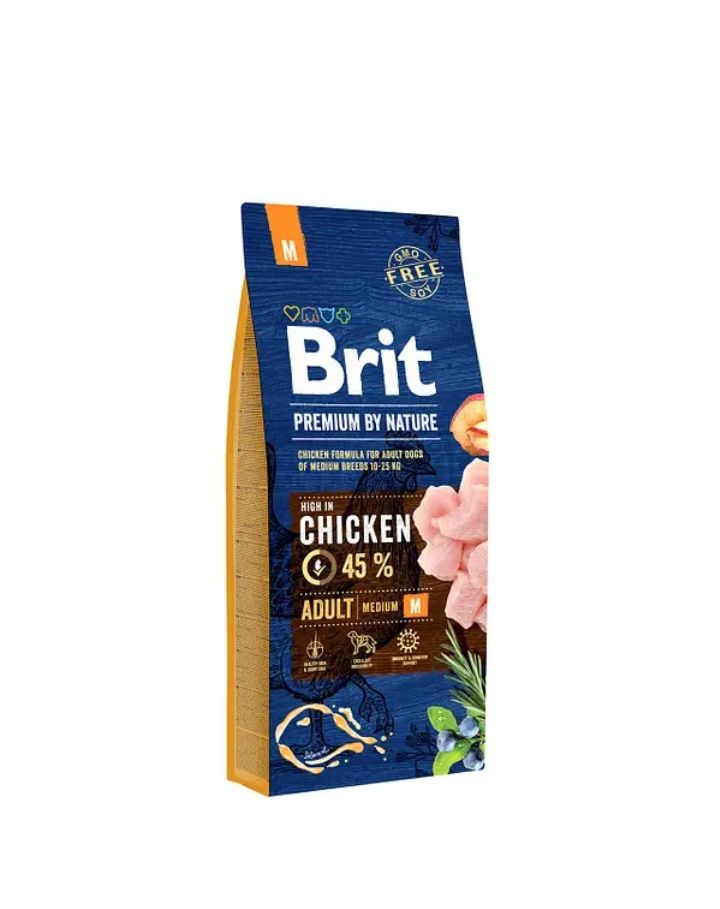 Brit Premium Adult M 15кг корм для собак середніх порід