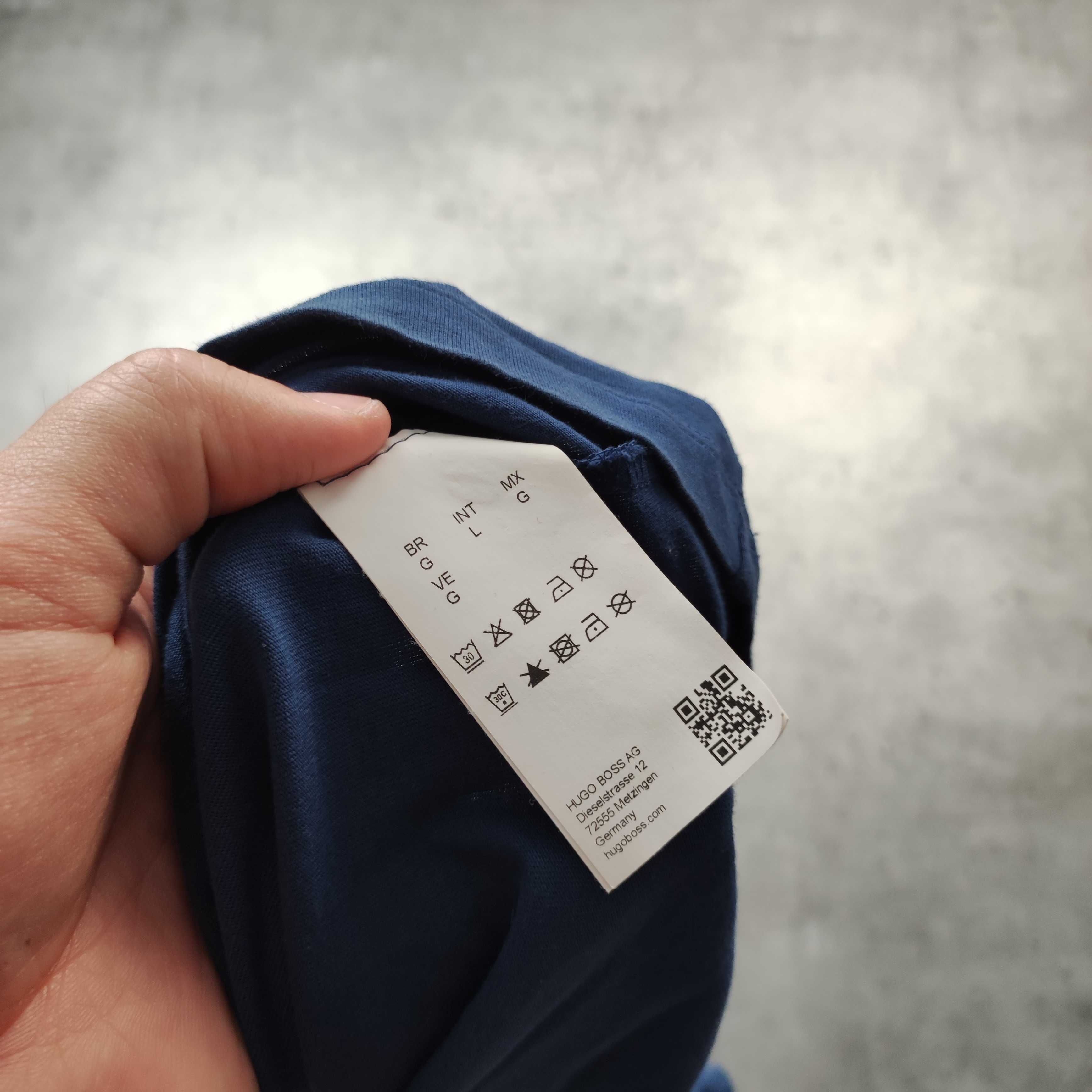 MĘSKA Koszulka Bawełna PREMIUM Hugo Boss Logo Nadruk Elegancka Orange