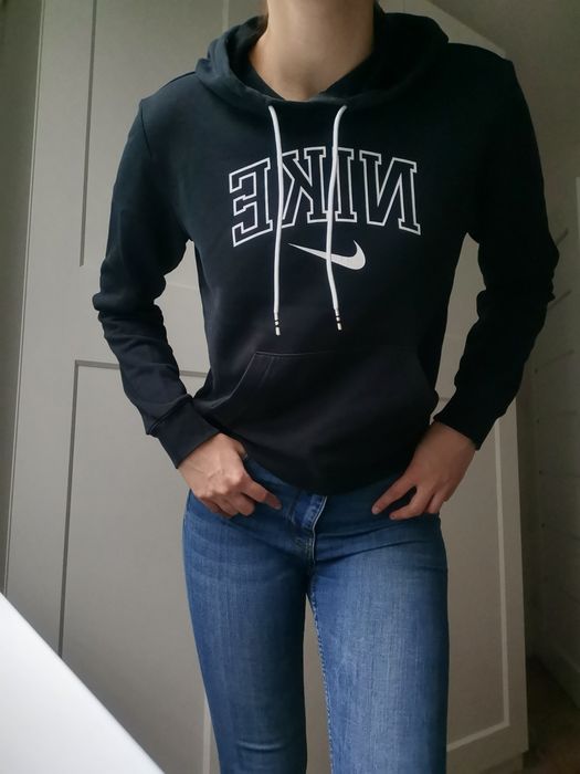 Bluza z kapturem damska Nike oryginalna S 36 z białym napisem 80% Bawe