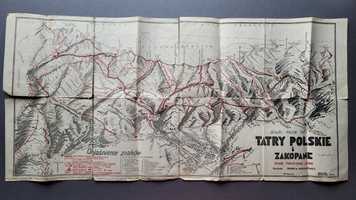 Dwie zabytkowe mapy - Mapa Tatry Polskie i Zakopane 1957 r.  - Retro
