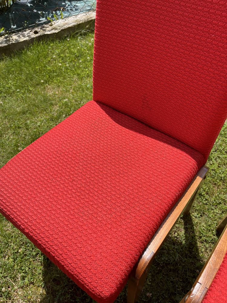 Komplet 6 krzesel Aga Chierowski Prl czerwone