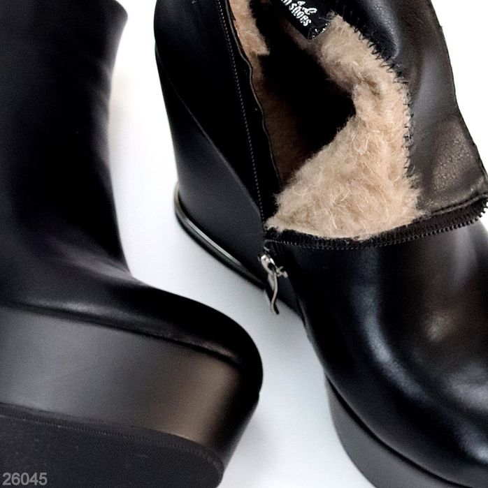 Жіночі шкіряні зимові черевики