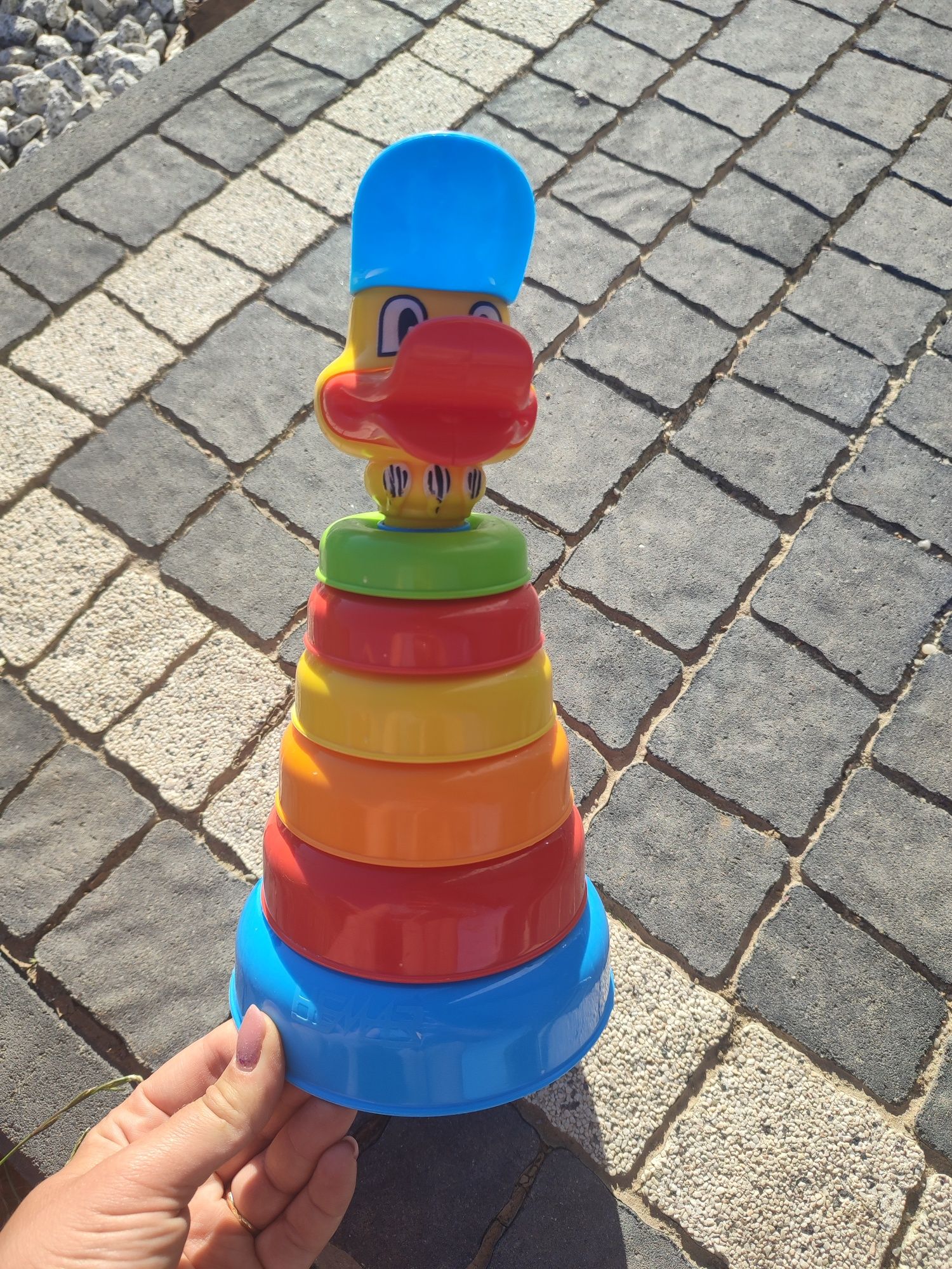 Wieża sorter układanka koła edukacyjna kolory kaczorek