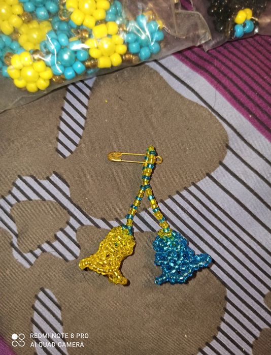 Набор патриотический бусы,браслет из бисера.Ручная работа.На подарок!