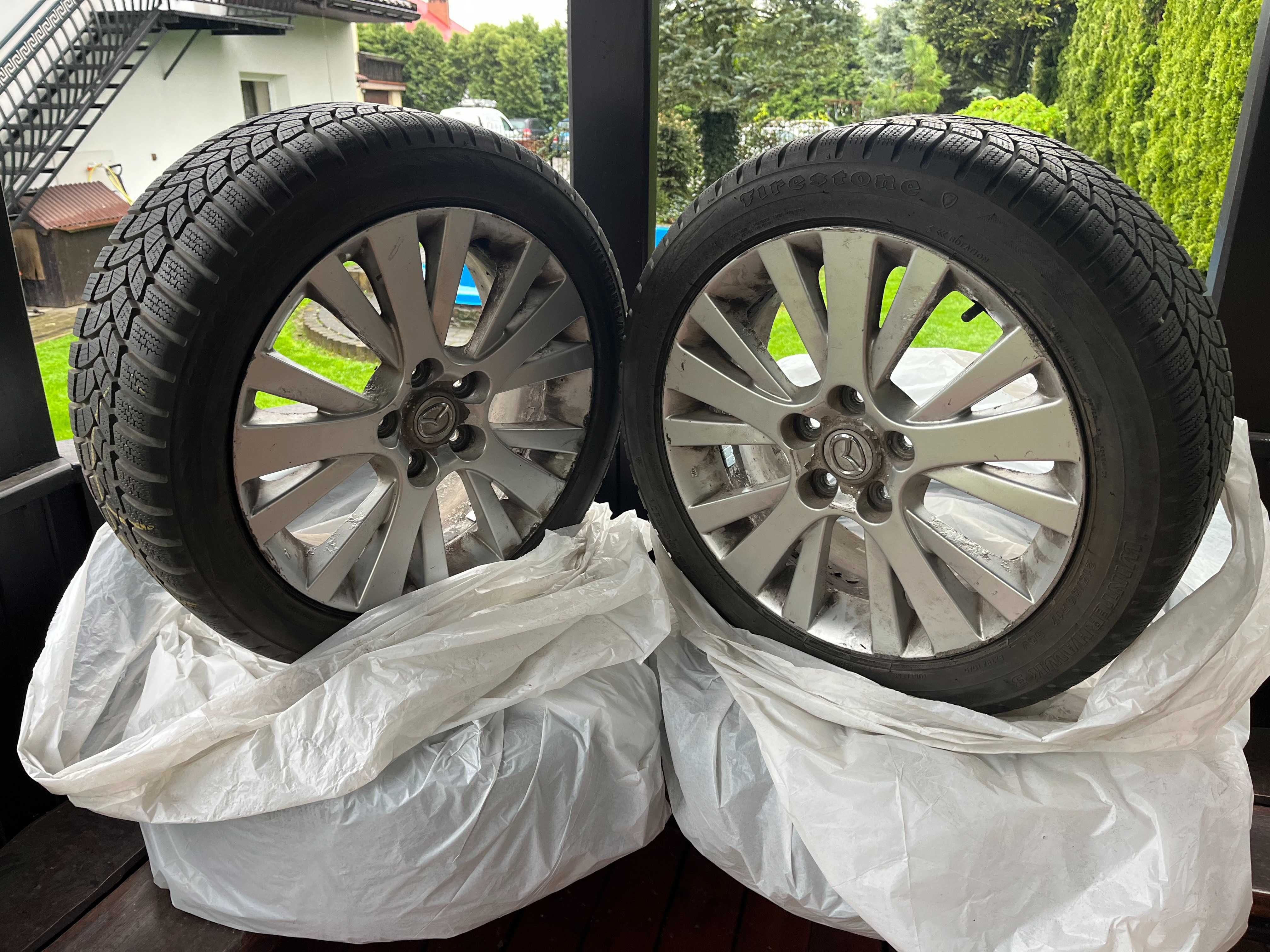 Oryginał koła mazda, felga z oponami zimowymi  17 cali, komplet 4szt