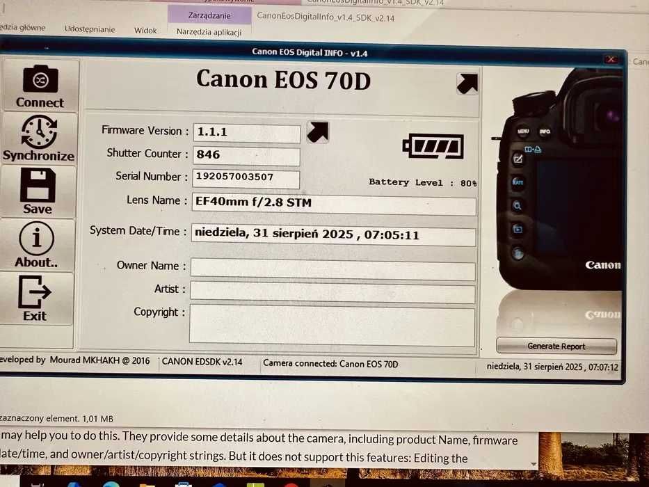 Canon Eos 70D - Zestaw Premium / Przebieg 846 zdjeć / OKAZJA /