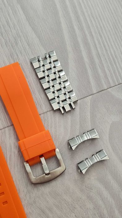 Relógio Pulso Quartz Laranja com 2 pulseiras