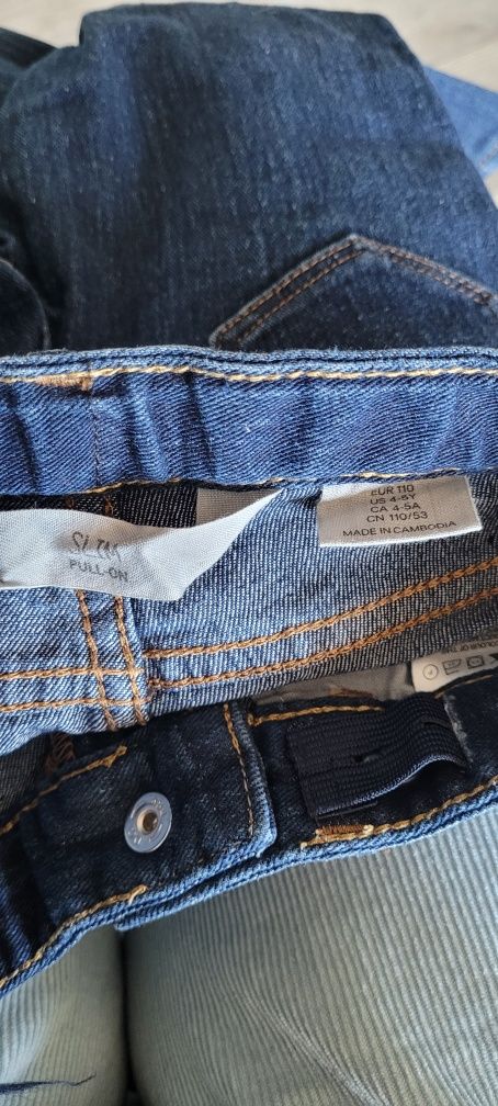 (1). Spodnie dżinsy H&M rozmiar 110 (slim pull on)